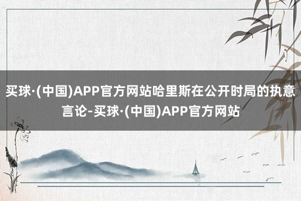 买球·(中国)APP官方网站哈里斯在公开时局的执意言论-买球·(中国)APP官方网站