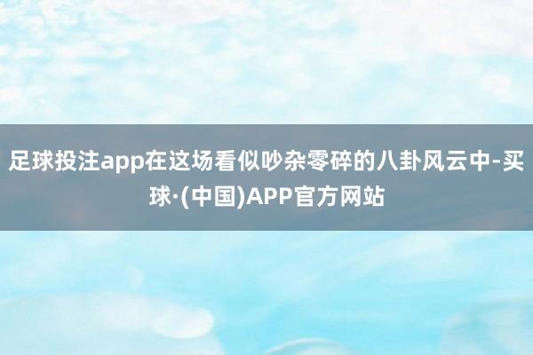 足球投注app在这场看似吵杂零碎的八卦风云中-买球·(中国)APP官方网站