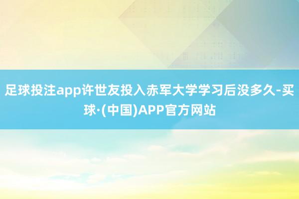 足球投注app许世友投入赤军大学学习后没多久-买球·(中国)APP官方网站