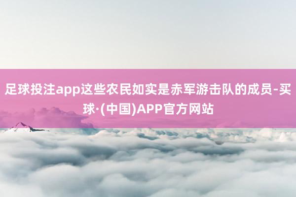 足球投注app这些农民如实是赤军游击队的成员-买球·(中国)APP官方网站