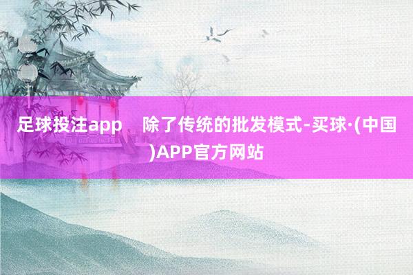 足球投注app    除了传统的批发模式-买球·(中国)APP官方网站