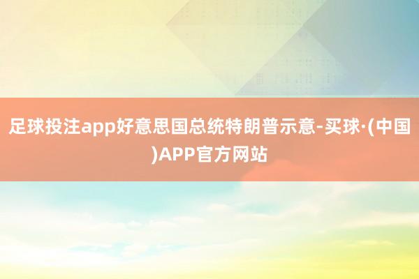 足球投注app好意思国总统特朗普示意-买球·(中国)APP官方网站