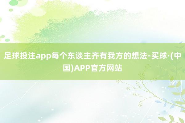 足球投注app每个东谈主齐有我方的想法-买球·(中国)APP官方网站