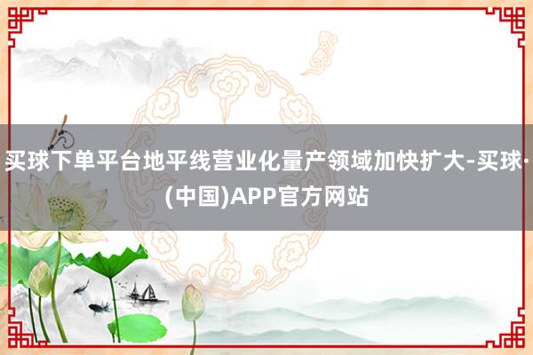 买球下单平台地平线营业化量产领域加快扩大-买球·(中国)APP官方网站