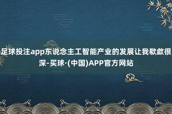 足球投注app东说念主工智能产业的发展让我欷歔很深-买球·(中国)APP官方网站