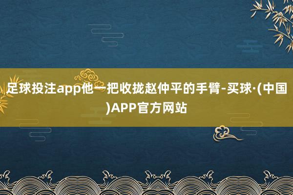 足球投注app他一把收拢赵仲平的手臂-买球·(中国)APP官方网站