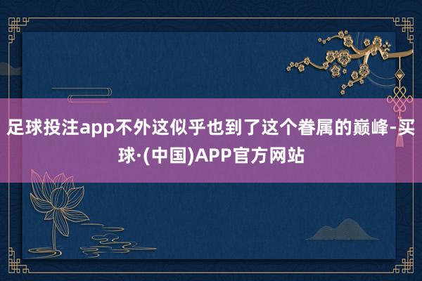 足球投注app不外这似乎也到了这个眷属的巅峰-买球·(中国)APP官方网站