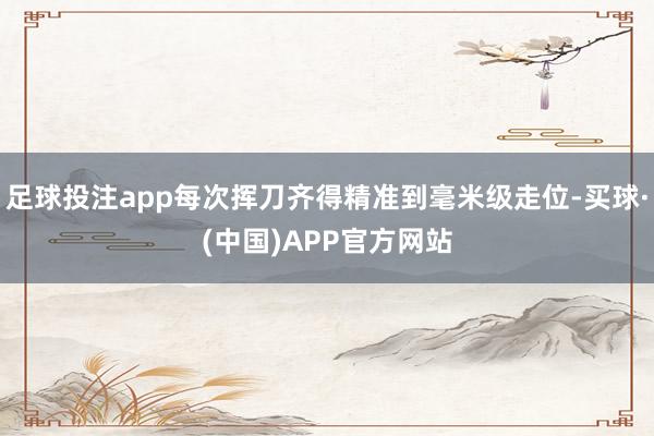 足球投注app每次挥刀齐得精准到毫米级走位-买球·(中国)APP官方网站
