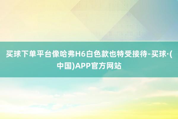 买球下单平台像哈弗H6白色款也特受接待-买球·(中国)APP官方网站