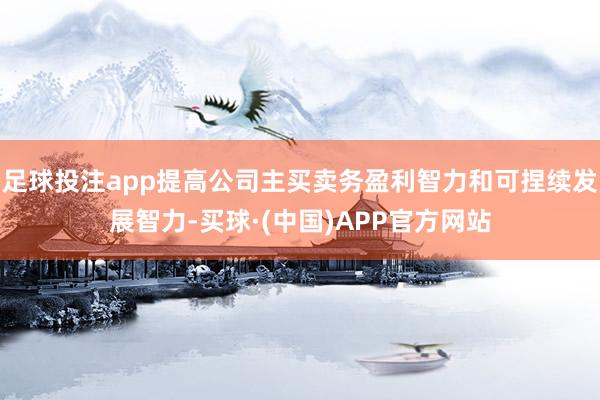 足球投注app提高公司主买卖务盈利智力和可捏续发展智力-买球·(中国)APP官方网站