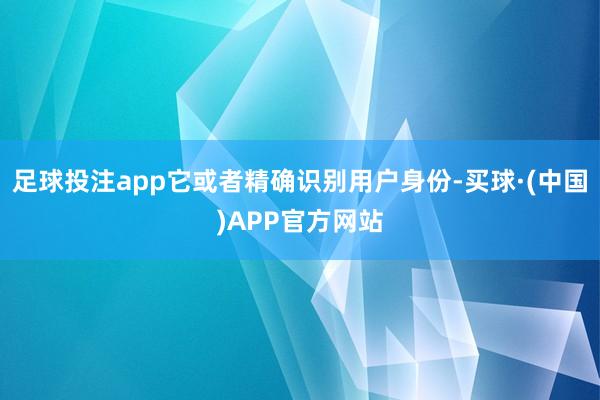 足球投注app它或者精确识别用户身份-买球·(中国)APP官方网站
