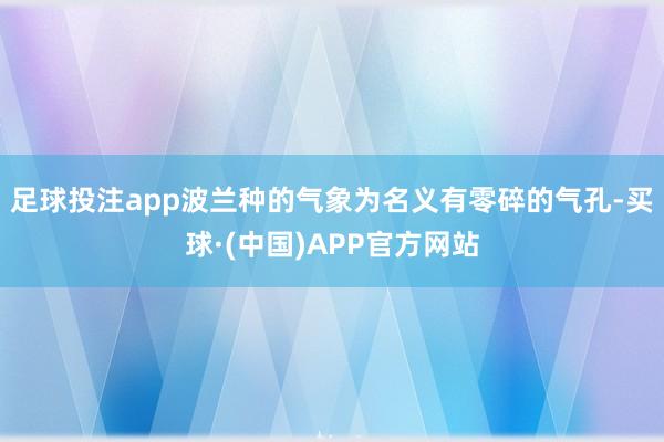 足球投注app波兰种的气象为名义有零碎的气孔-买球·(中国)APP官方网站