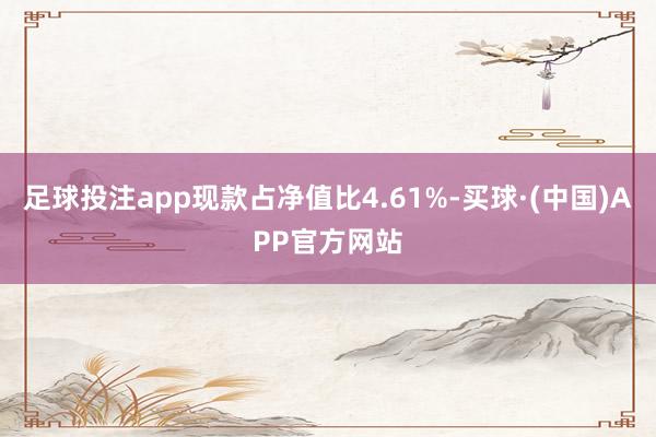 足球投注app现款占净值比4.61%-买球·(中国)APP官方网站