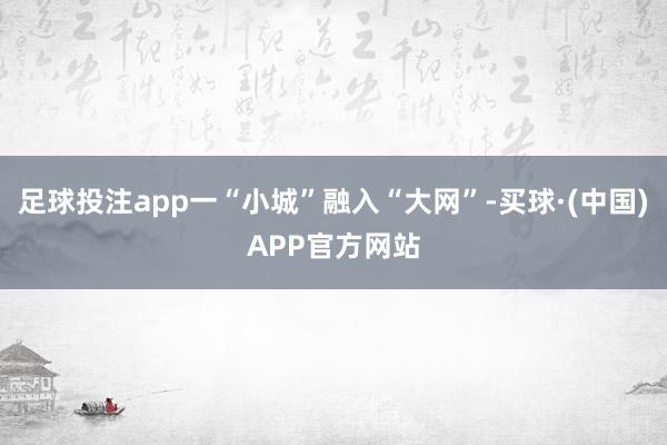 足球投注app一“小城”融入“大网”-买球·(中国)APP官方网站