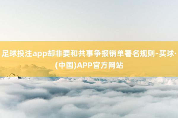 足球投注app却非要和共事争报销单署名规则-买球·(中国)APP官方网站