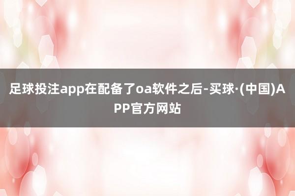 足球投注app在配备了oa软件之后-买球·(中国)APP官方网站
