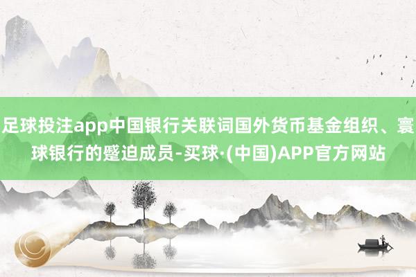 足球投注app中国银行关联词国外货币基金组织、寰球银行的蹙迫成员-买球·(中国)APP官方网站