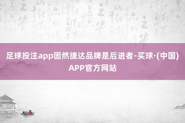 足球投注app固然捷达品牌是后进者-买球·(中国)APP官方网站