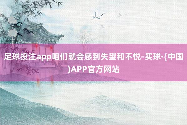 足球投注app咱们就会感到失望和不悦-买球·(中国)APP官方网站
