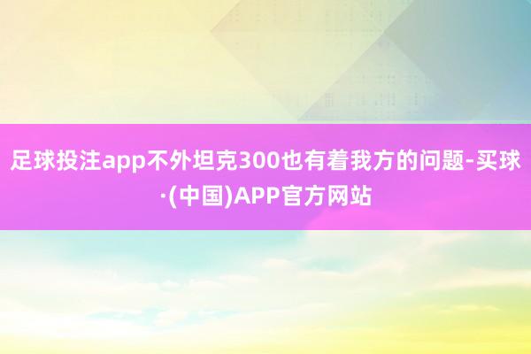足球投注app不外坦克300也有着我方的问题-买球·(中国)APP官方网站