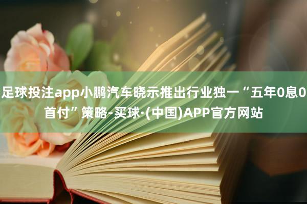 足球投注app小鹏汽车晓示推出行业独一“五年0息0首付”策略-买球·(中国)APP官方网站