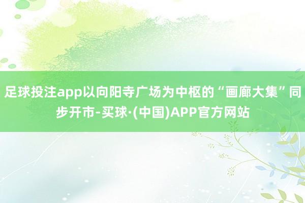 足球投注app以向阳寺广场为中枢的“画廊大集”同步开市-买球·(中国)APP官方网站