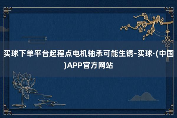 买球下单平台起程点电机轴承可能生锈-买球·(中国)APP官方网站