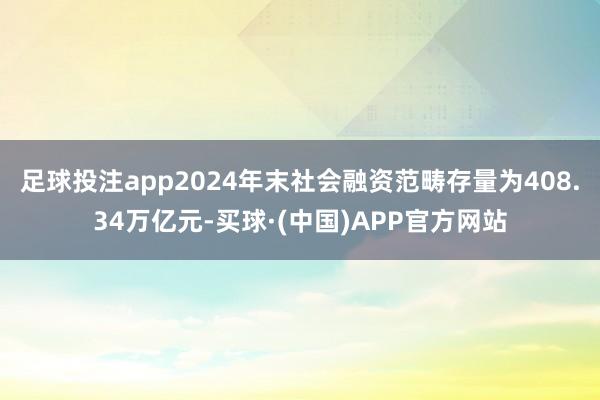 足球投注app2024年末社会融资范畴存量为408.34万亿元-买球·(中国)APP官方网站