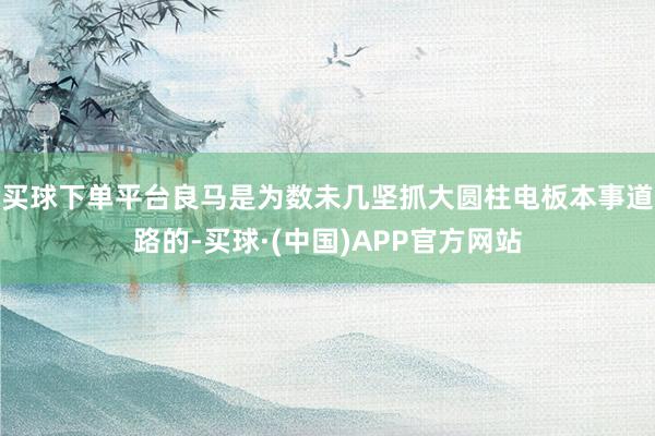 买球下单平台良马是为数未几坚抓大圆柱电板本事道路的-买球·(中国)APP官方网站