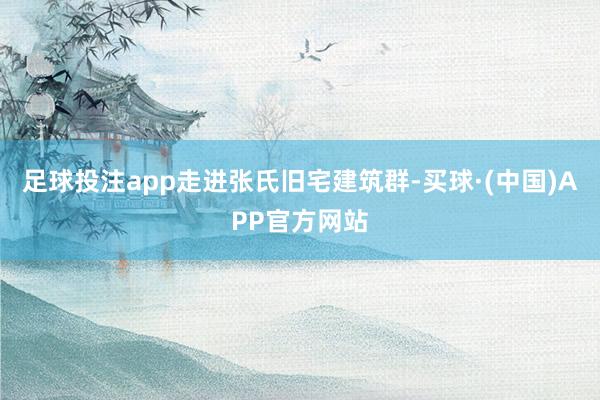 足球投注app　　走进张氏旧宅建筑群-买球·(中国)APP官方网站