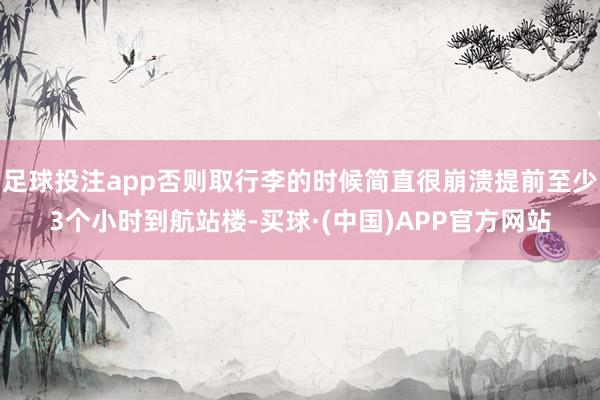 足球投注app否则取行李的时候简直很崩溃提前至少3个小时到航站楼-买球·(中国)APP官方网站
