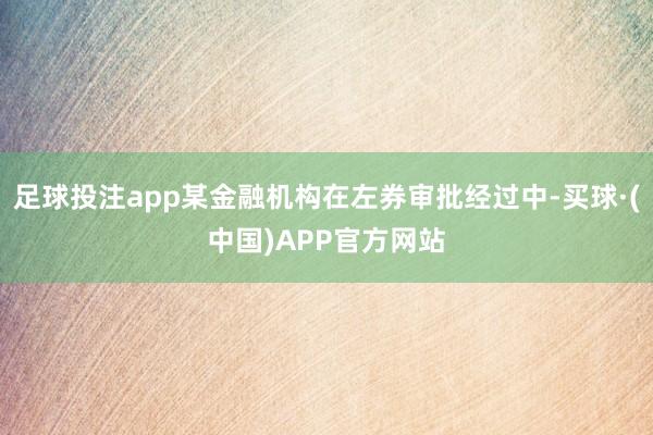 足球投注app某金融机构在左券审批经过中-买球·(中国)APP官方网站
