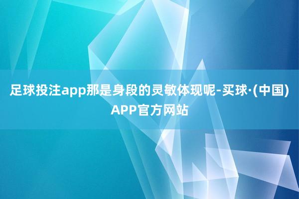足球投注app那是身段的灵敏体现呢-买球·(中国)APP官方网站