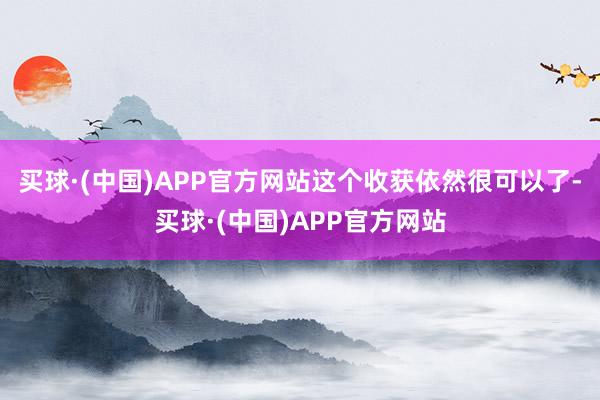 买球·(中国)APP官方网站这个收获依然很可以了-买球·(中国)APP官方网站