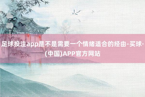 足球投注app是不是需要一个情绪适合的经由-买球·(中国)APP官方网站