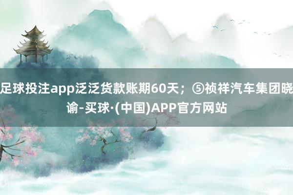 足球投注app泛泛货款账期60天；⑤祯祥汽车集团晓谕-买球·(中国)APP官方网站