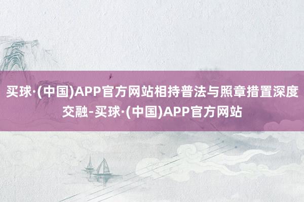 买球·(中国)APP官方网站相持普法与照章措置深度交融-买球·(中国)APP官方网站
