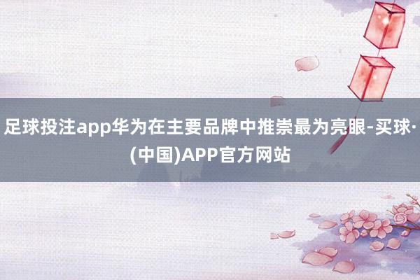 足球投注app华为在主要品牌中推崇最为亮眼-买球·(中国)APP官方网站