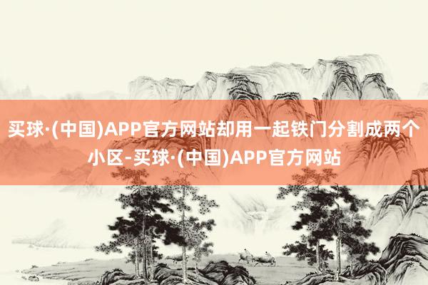 买球·(中国)APP官方网站却用一起铁门分割成两个小区-买球·(中国)APP官方网站