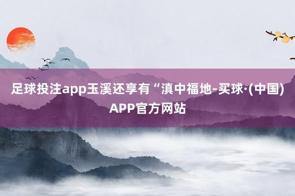 足球投注app玉溪还享有“滇中福地-买球·(中国)APP官方网站