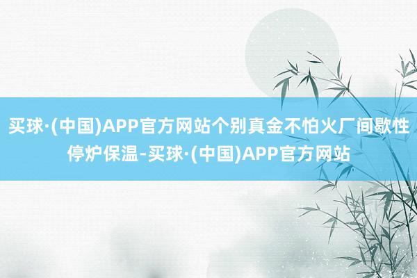 买球·(中国)APP官方网站个别真金不怕火厂间歇性停炉保温-买球·(中国)APP官方网站