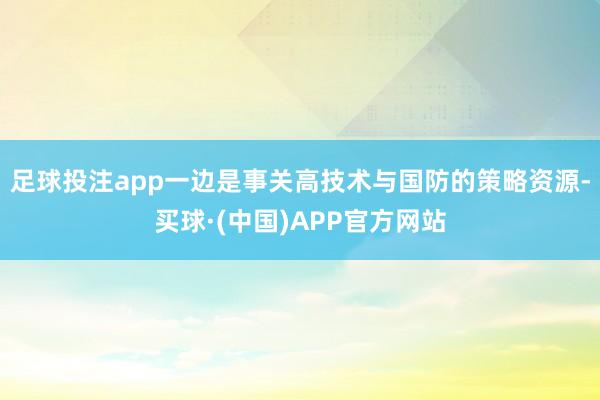 足球投注app一边是事关高技术与国防的策略资源-买球·(中国)APP官方网站