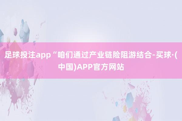 足球投注app“咱们通过产业链险阻游结合-买球·(中国)APP官方网站