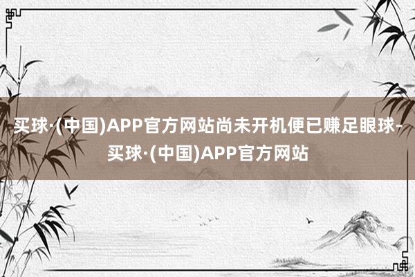 买球·(中国)APP官方网站尚未开机便已赚足眼球-买球·(中国)APP官方网站