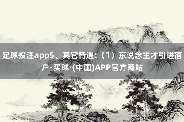 足球投注app5、其它待遇:（1）东说念主才引进落户-买球·(中国)APP官方网站