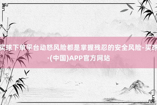 买球下单平台动怒风险都是掌握残忍的安全风险-买球·(中国)APP官方网站