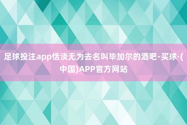 足球投注app恬淡无为去名叫毕加尔的酒吧-买球·(中国)APP官方网站