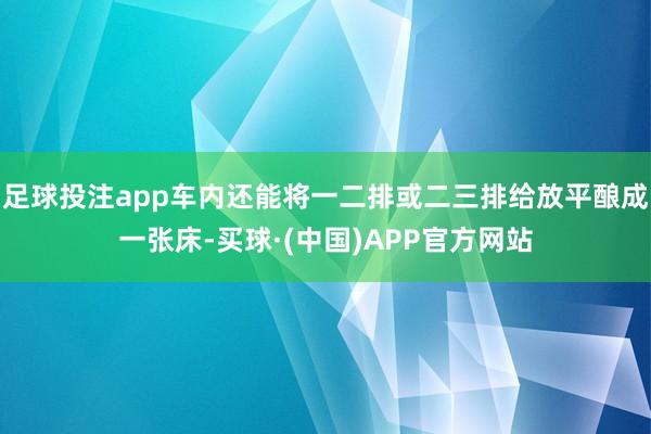 足球投注app车内还能将一二排或二三排给放平酿成一张床-买球·(中国)APP官方网站