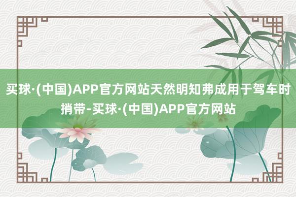 买球·(中国)APP官方网站天然明知弗成用于驾车时捎带-买球·(中国)APP官方网站