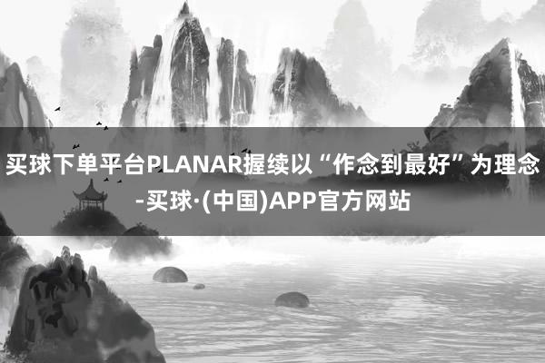 买球下单平台PLANAR握续以“作念到最好”为理念-买球·(中国)APP官方网站